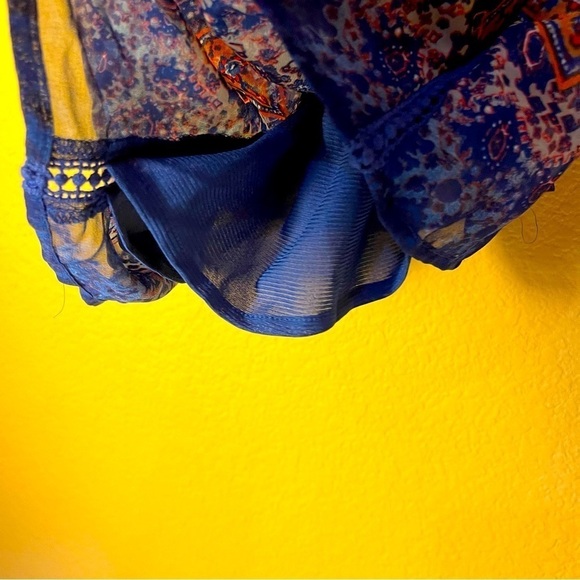 Collective CONCEPTS Spaghetti Strap Boho Summer Blouse Crochet Detail Festival S - Picture 10 of 13